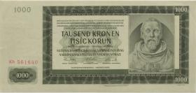 R.566d: Böhmen & Mähren 1000 Kronen 1942  Kb (1-) II.Auflage 