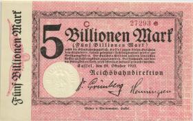 PS1169 Reichsbahn Kassel 5 Billionen Mark ohne No. 1923 Knr*(1) 