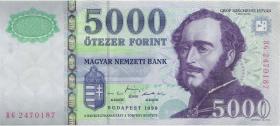 Ungarn / Hungary P.182a 5.000 Forint 1999 (1-) 