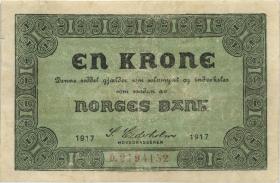 Norwegen / Norway P.13a 1 Krone 1917 (3+) 