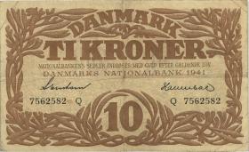 Dänemark / Denmark P.31i 10 Kroner 1941 Q (3) 