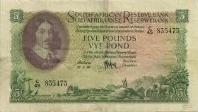 Südafrika / South Africa P.096c 5 Pounds 27.2.1956 (Englisch) (3) 