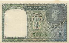 Indien / India P.025d 1 Rupien 1940 (1) 
