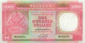 Hongkong P.198b 100 Dollars 1990 (1) MC 000254 