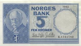 Norwegen / Norway P.30g 5 Kronen 1962 (1-) 