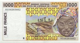 West-Afr.Staaten/West African States P.711Ke 1000 Francs 1995 (1) 