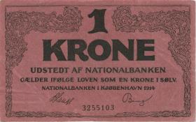 Dänemark / Denmark P.10b 1 Krone 1914 (3+) 