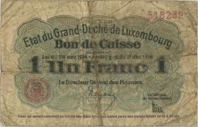 Luxemburg / Luxembourg P.27 1 Franc 1918 (4-) 