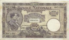 Belgien / Belgium P.095 100 Francs 17.8.1921 (3+) 