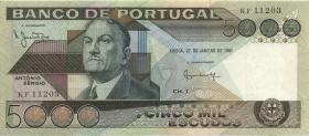 Portugal P.182b 5000 Escudos 1981 (2) 