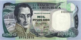 Kolumbien / Colombia P.432A 1.000 Pesos Oro 1.4.1992 (1) 