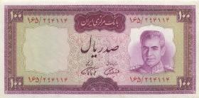 Iran P.086b 100 Rials (1969-71) (3) 