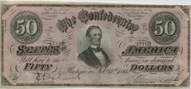 Konföderierte Staaten / Confederate States Richmond 50 Dollars 1861 (2+) 