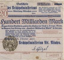 MG508.02 RPM München 100 Milliarden Mark 1923 (3+) 