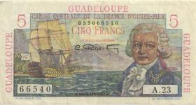 Guadeloupe, Frz. Verw. P.31 5 Francs (1947-49) (3) 