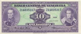 Venezuela P.051fr 10 Bolivares 1977 Z (1) 