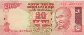 Indien / India P.096g 20 Rupien 2009(1) 