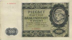 Polen / Poland P.098 500 Zlotych 1940 (3) 