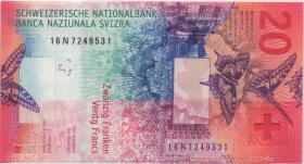 Schweiz / Switzerland P.76b 20 Franken (20)16 (1) 