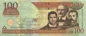 Dom. Republik/Dominican Republic P.171b  100 Pesos Oro 2002 (3) 