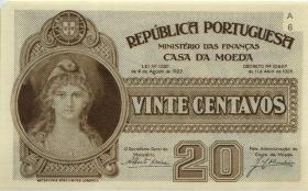 Portugal P.102 20 Centavos 1922/1925 (2) 