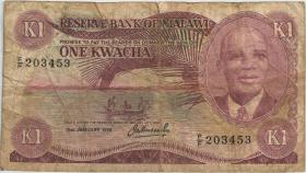 Malawi P.10c 1 Kwacha 31.1.1976 (5) 