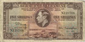 Bermuda P.08a 5 Shillings 1937 (3-) 