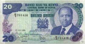 Kenia / Kenya P.21c 20 Shillingi 1984 (3+) 