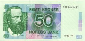 Norwegen / Norway P.42e 50 Kronen 1989 (1) 