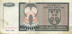 Kroatien Serb. Krajina / Croatia P.R05 1000 Dinara 1992 (3) 