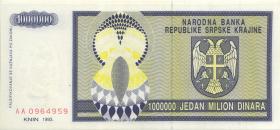 Kroatien Serb. Krajina / Croatia P.R10 1 Million Dinara 1993 (1) 