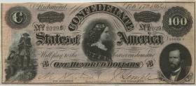 Konföderierte Staaten / Confederate States Richmond 100 Dollars 1864 (2+) 