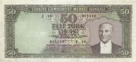 Türkei / Turkey P.175 50 Lira L.1930 (1964) (3) 