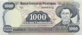 Nicaragua P.143 1000 Cordobas 1984 (1) 0000311 