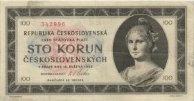 Tschechoslowakei / Czechoslovakia P.067a 100 Kronen 1945 (3) B25 