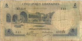 Libanon / Lebanon P.56b 5 Livres 1959 (5) 