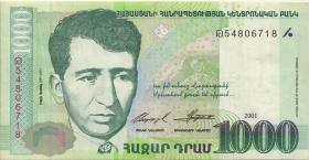 Armenien / Armenia P.50a 1000 Dram 2001 (3) 
