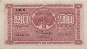Finnland / Finland P.063 20 Markkaa 1922 Litt. C (2+) 