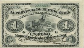 Argentinien / Argentina P.S481b 1 Pesos 1869 (2) 