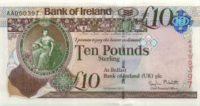 Nordirland / Northern Ireland P.087a 10 Pounds 2013 AA 000397 (1) 