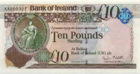 Nordirland / Northern Ireland P.087a 10 Pounds 2013 AA 000327 (1) 