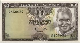 Sambia / Zambia P.19 1 Kwacha (1976) (1) 