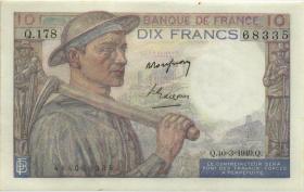 Frankreich / France P.099f 10 Francs 1949 (1/1-) 