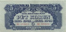 Tschechoslowakei / Czechoslovakia P.046a 5 Kronen 1944 (1) 