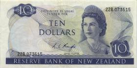 Neuseeland / New Zealand P.166d 10 Dollars (1967-81) (3) 