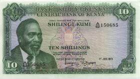 Kenia / Kenya P.07d 10 Shillings 1973 (2) 