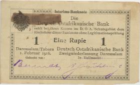 R.929s: Deutsch-Ostafrika 1 Rupie 1916 R3 Datumszeile Typ 2 (2) 