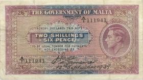 Malta P.11 2 Shillings / 6 Pence 13.9.1939 (4) 