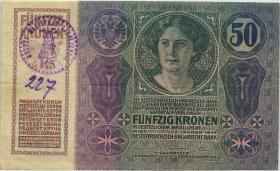Österreich / Austria P.015 50 Kronen 1914 (3) "14" mit Stempel 