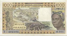 West-Afr.Staaten/West African States P.807Tb 1000 Francs 1981 (1) 